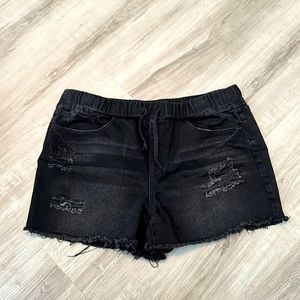 Elastic Waist Jean Shorts